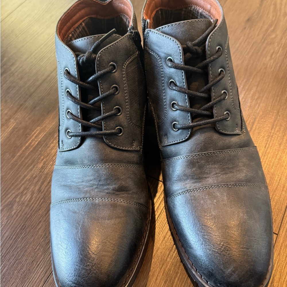 Men's Ferro Aldo Charcoal Leather Boots